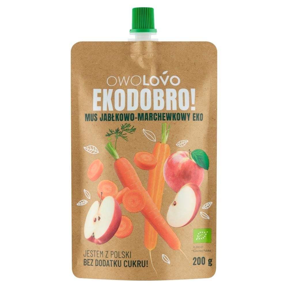 OWOLOVO EKODOBRO! Mus jabłkowo-marchewkowy eko 200 g