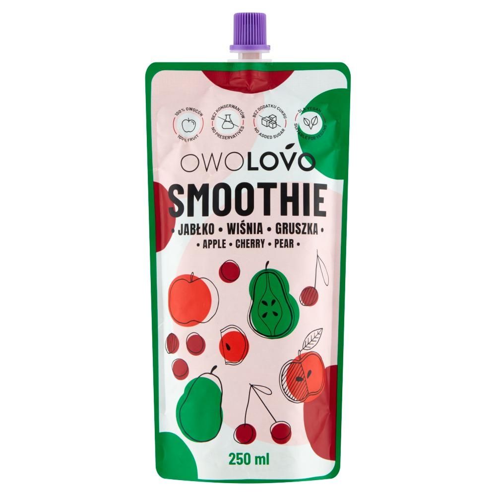 OWOLOVO Smoothie jabłko wiśnia gruszka 250 ml