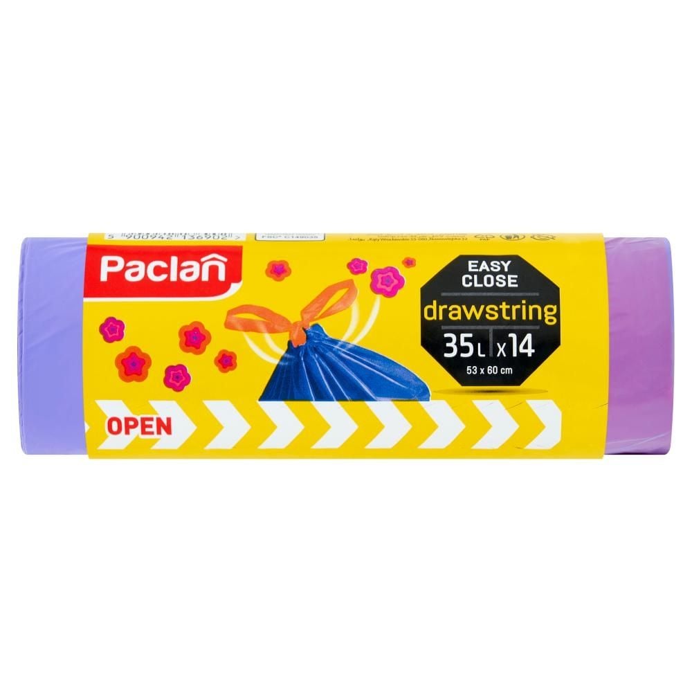 Paclan Drawstring Worki na śmieci 35 l 14 sztuk