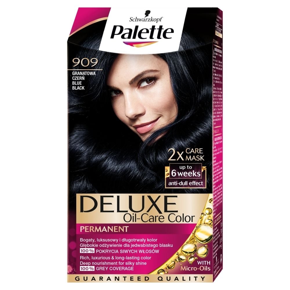 Palette Deluxe Oil-Care Color Farba do włosów Granatowa czerń 909