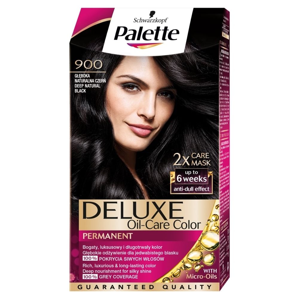 Palette Deluxe Oil-Care Color Farba do włosów Głęboka naturalna czerń 900