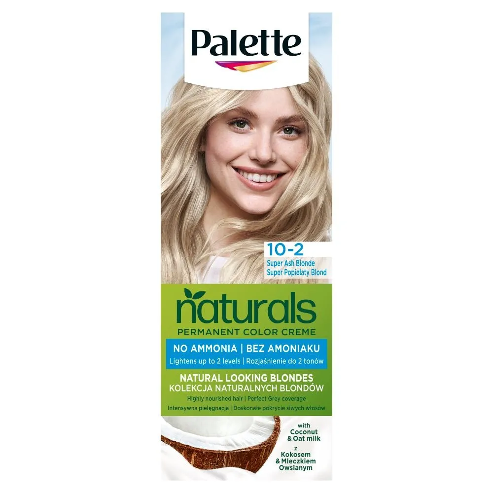 Palette Permanent Naturals Color Creme Rozjaśniająca farba do włosów 219 10-2 super popielaty blond