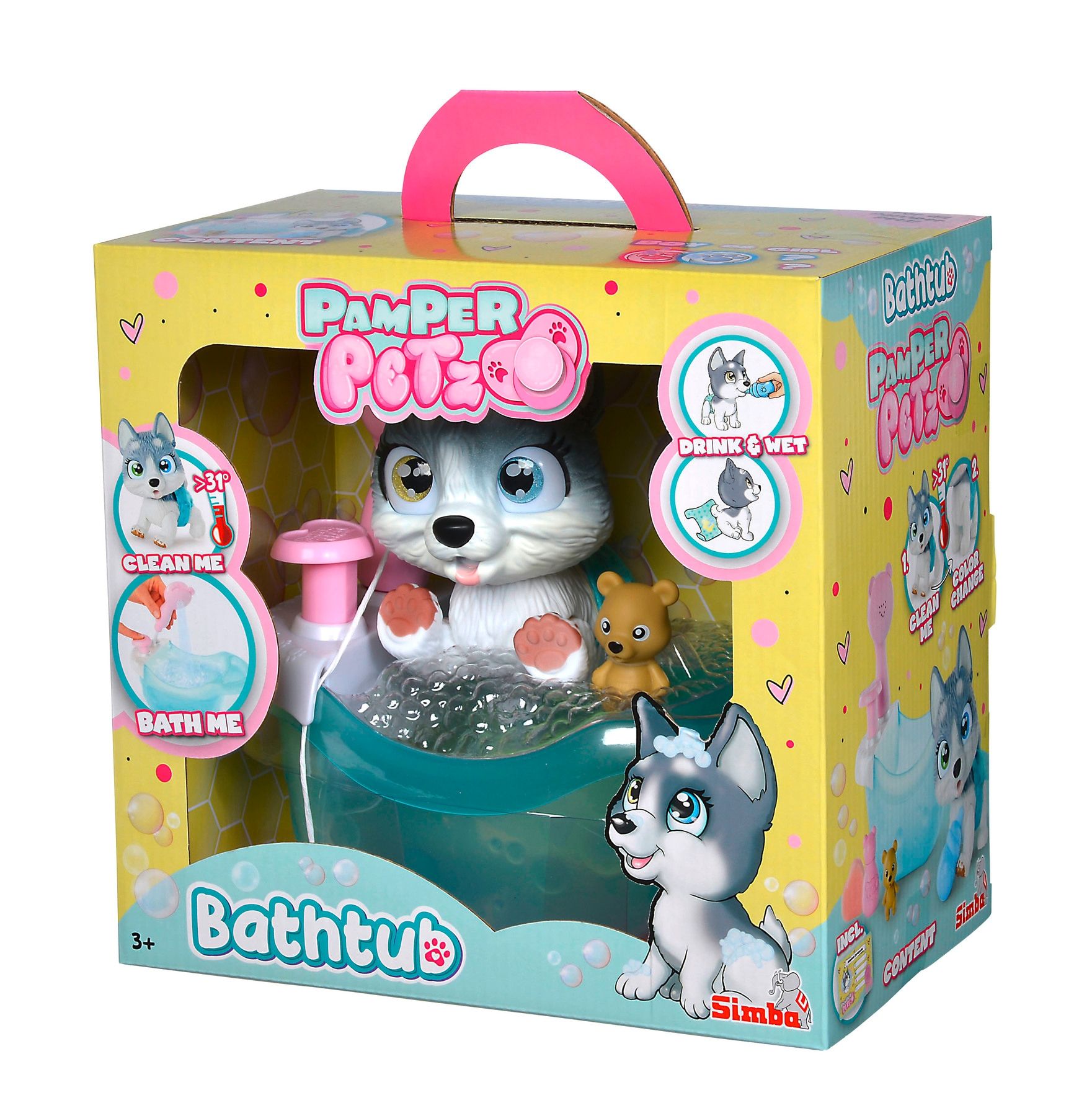 Pamper Petz Husky w wannie