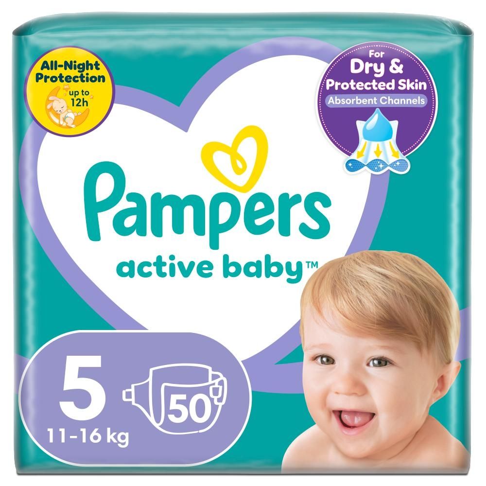 Pampers Active Baby Pieluszki, rozmiar 6, 11kg - 16kg, 50 szt