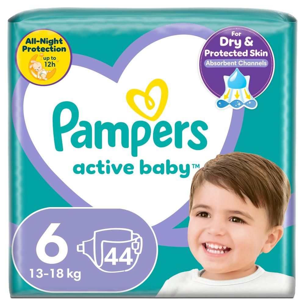 Pampers Active Baby Pieluszki, rozmiar 6, 13-18kg, 44 szt