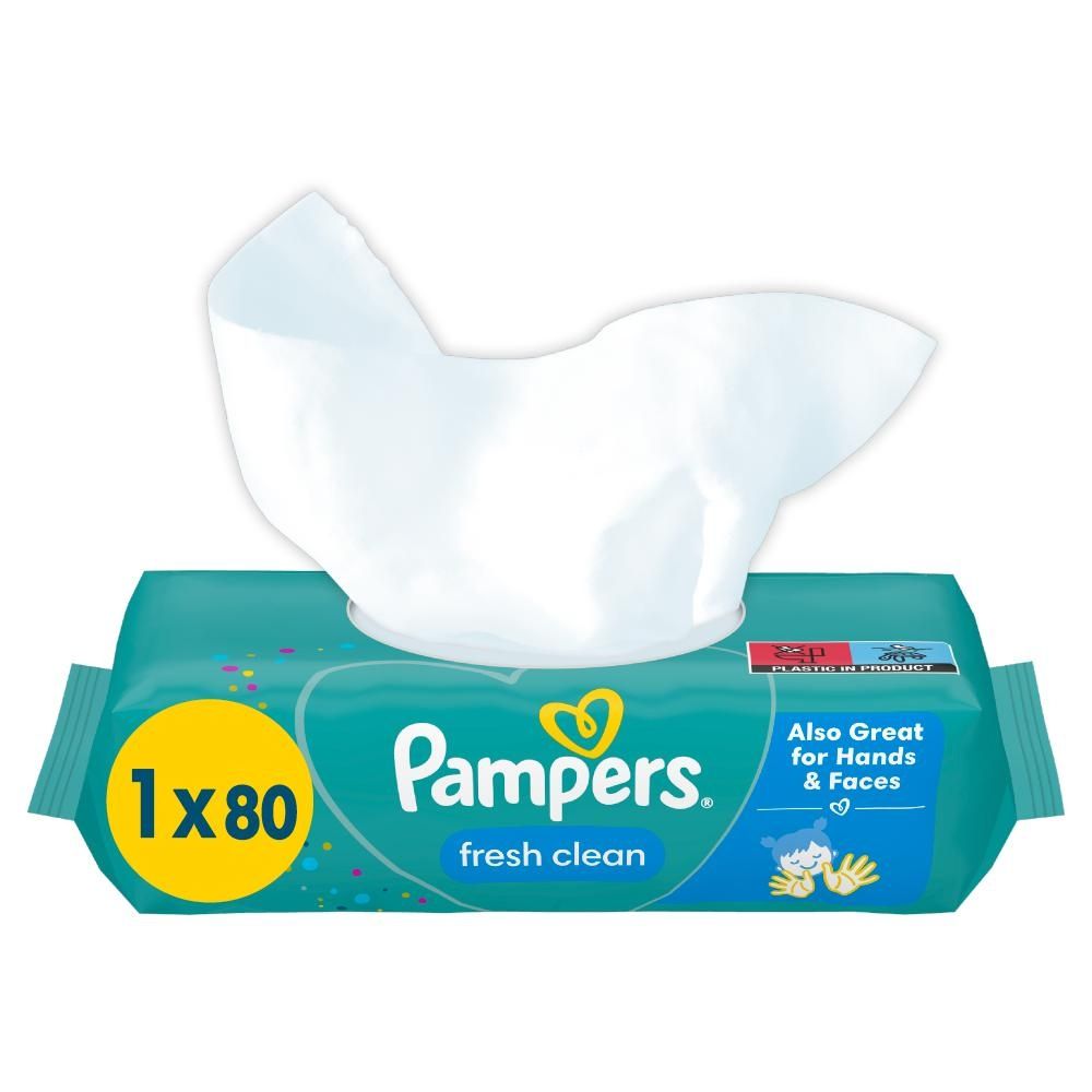 Pampers Fresh Clean Chusteczki nawilżane, 1 opakowanie = 80 szt