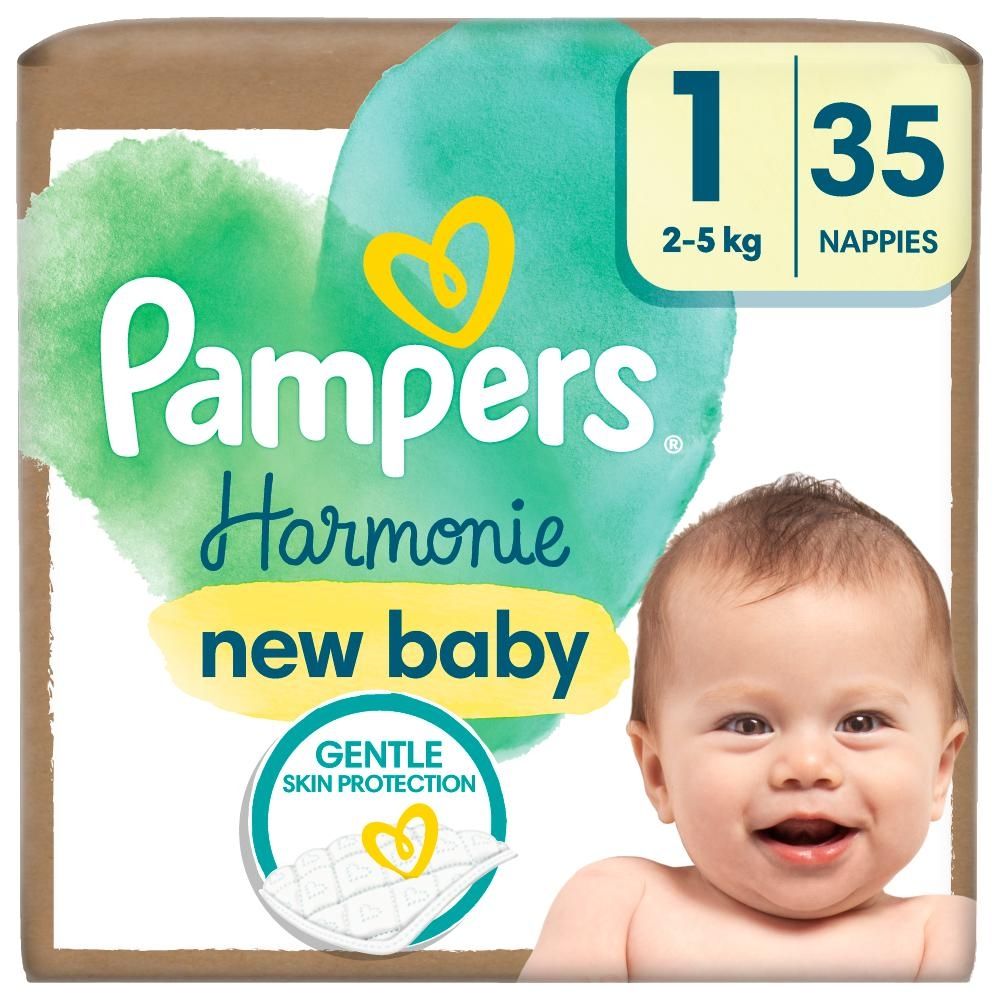 Pampers Harmonie Baby Pieluszki, rozmiar 1, 35 sztuk, 2kg-5kg