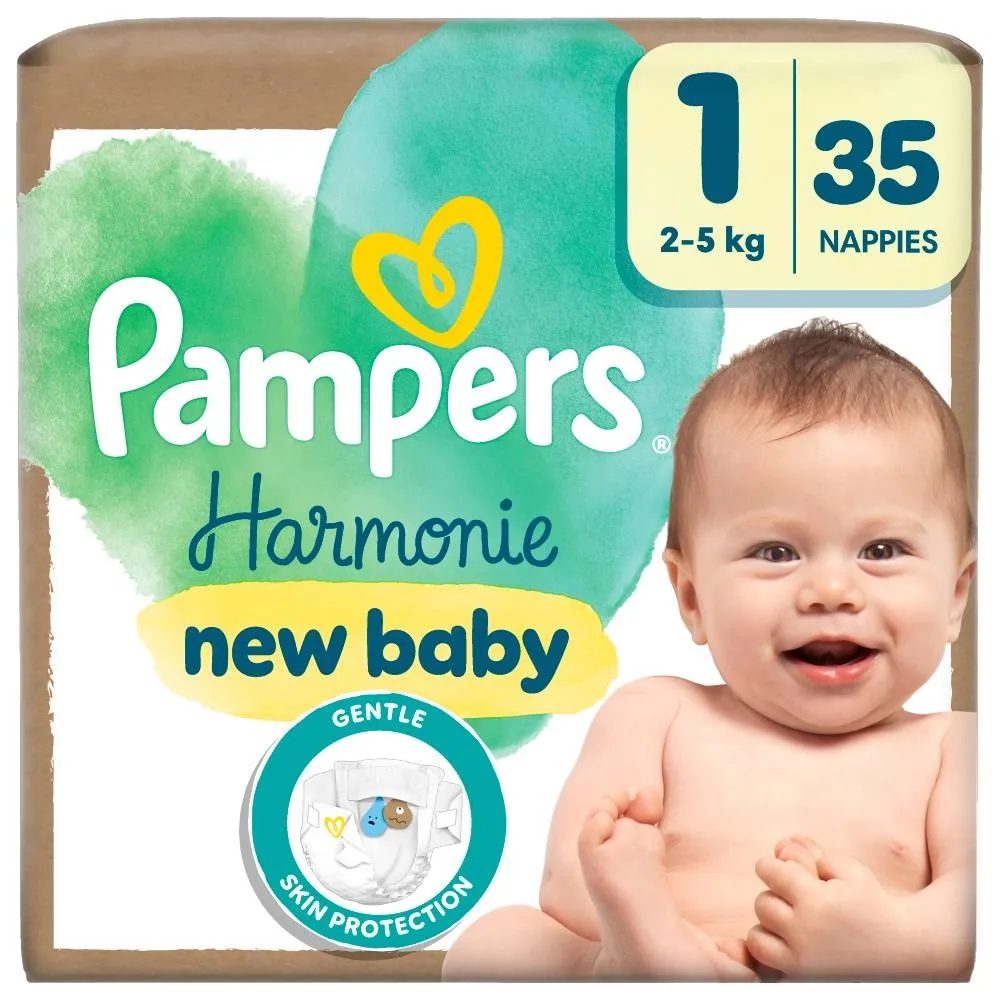 Pampers Harmonie Pieluszki rozmiar 1, 35 pieluszki, 2kg-5kg