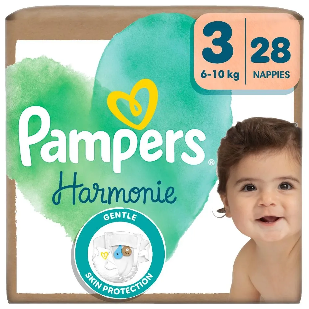 Pampers Harmonie Pieluszki rozmiar 3, 28 pieluszki, 6kg-10kg