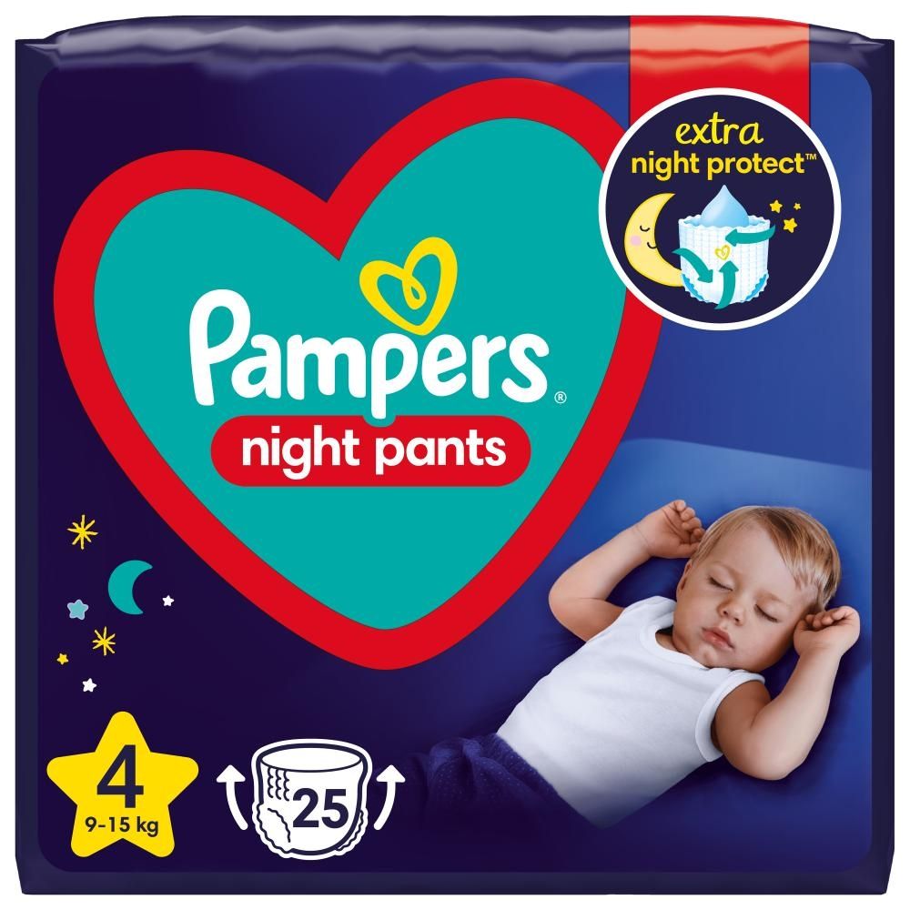 Pampers Night Pants Pieluchomajtki rozmiar 4, 25 pieluszek, 9kg-15kg