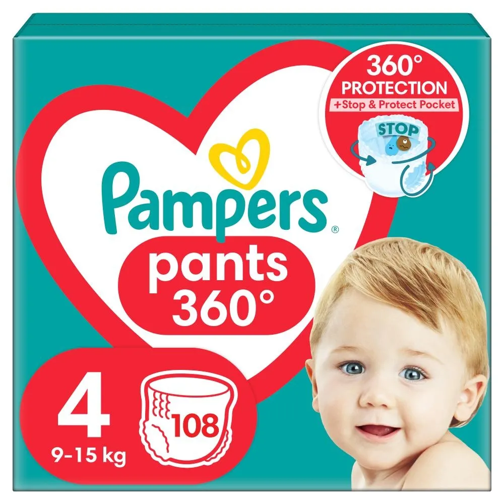 Pampers Pants Pieluchomajtki, rozmiar 4, 108 sztuk, 9kg-15kg