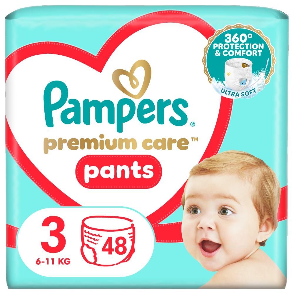 Pampers Premium Care Pieluchomajtki, rozmiar 3, 48 pieluszek, 6kg-11kg