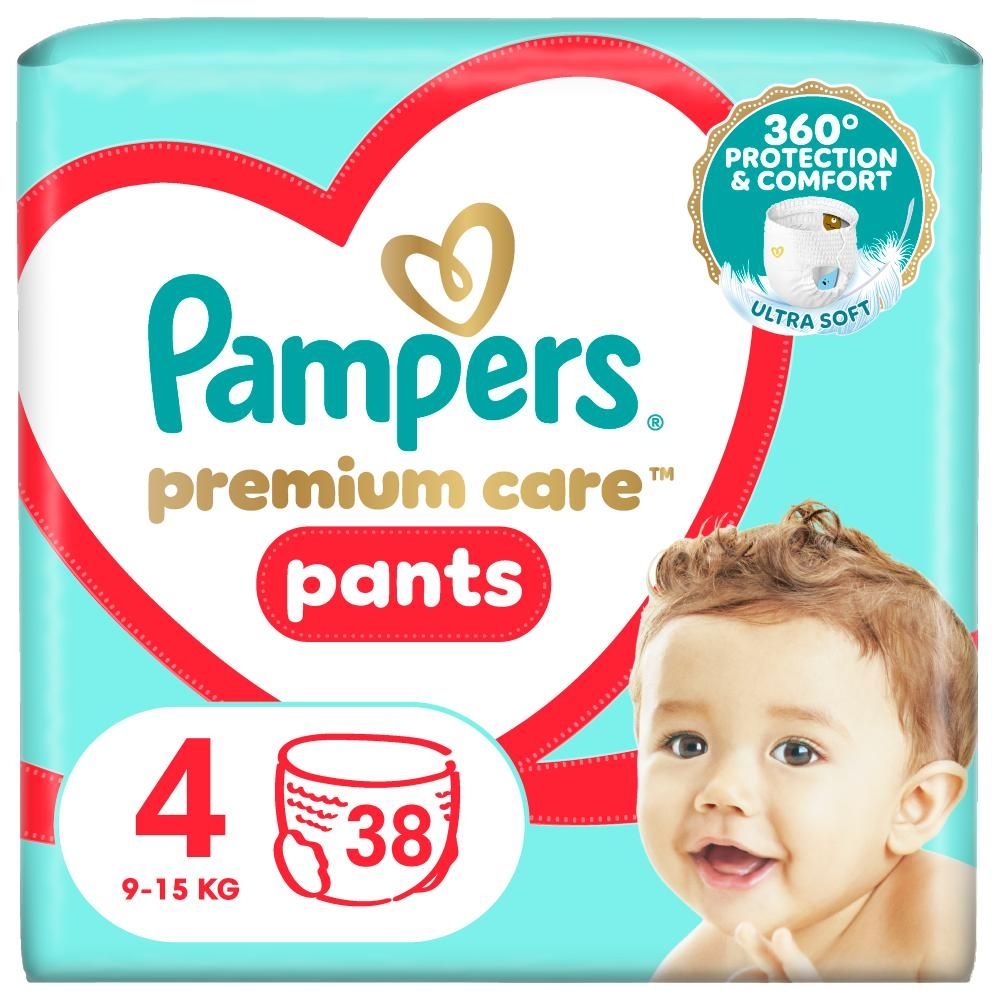 Pampers Premium Care Pieluchomajtki, rozmiar 4, 38 pieluszek, 9kg-15kg