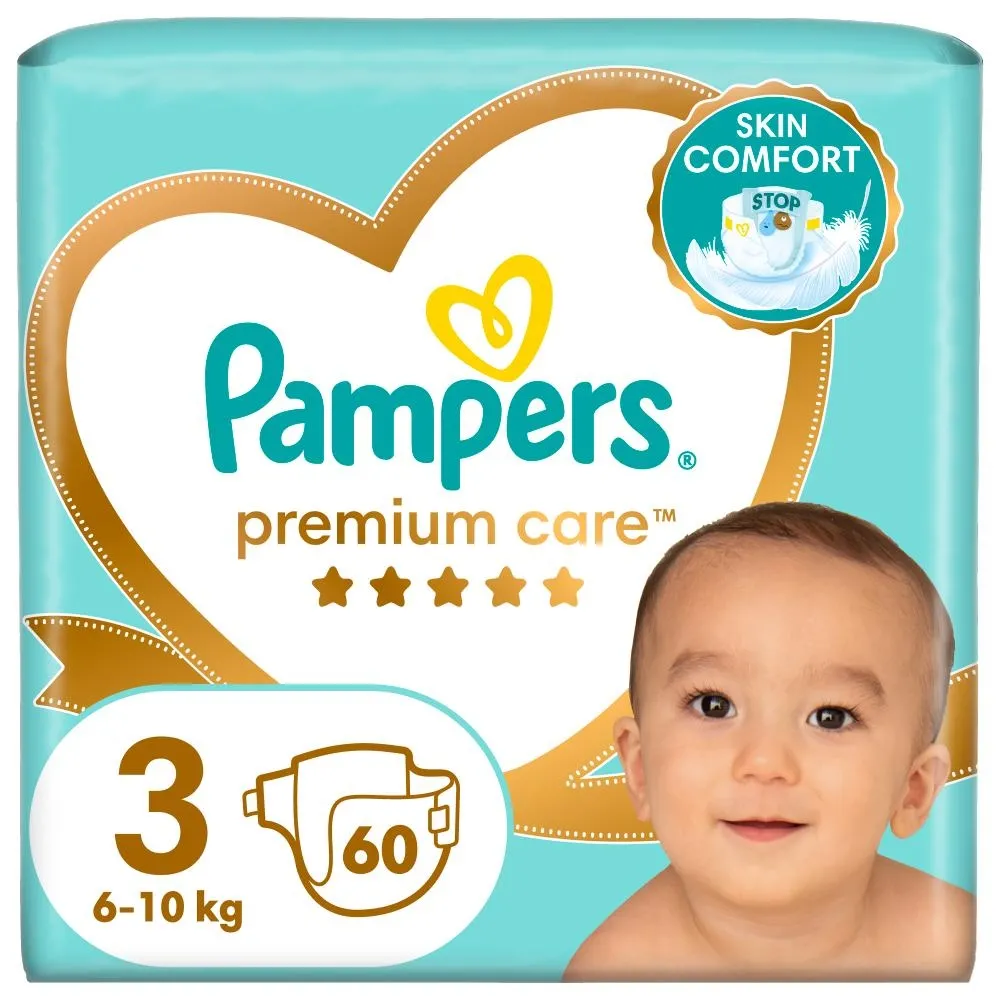 Pampers Premium Care Pieluszki, rozmiar 3, 6-10kg, 60 szt