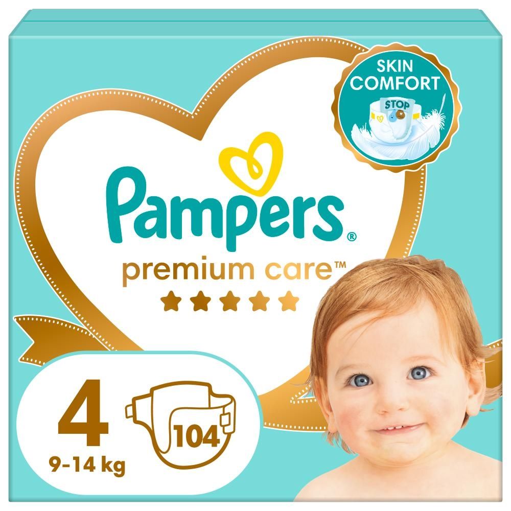 Pampers Premium Care Pieluszki, rozmiar 4, 104 sztuk, 9kg-14kg