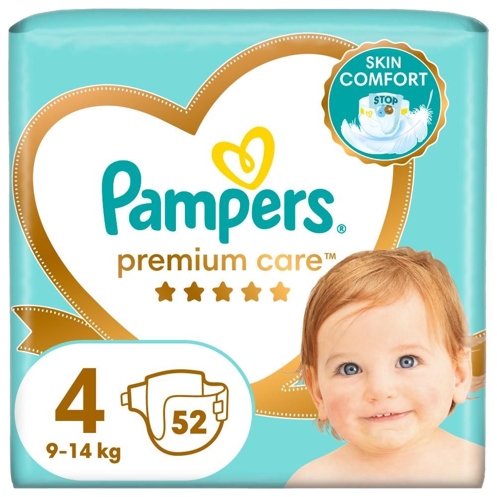 Pampers Premium Care Pieluszki, rozmiar 4, 9kg-14kg, 52 szt