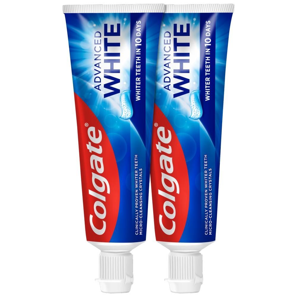 Pasta do zębów Colgate Advanced White z aktywnymi mikrokryształkami czyszczącymi 2x75ml