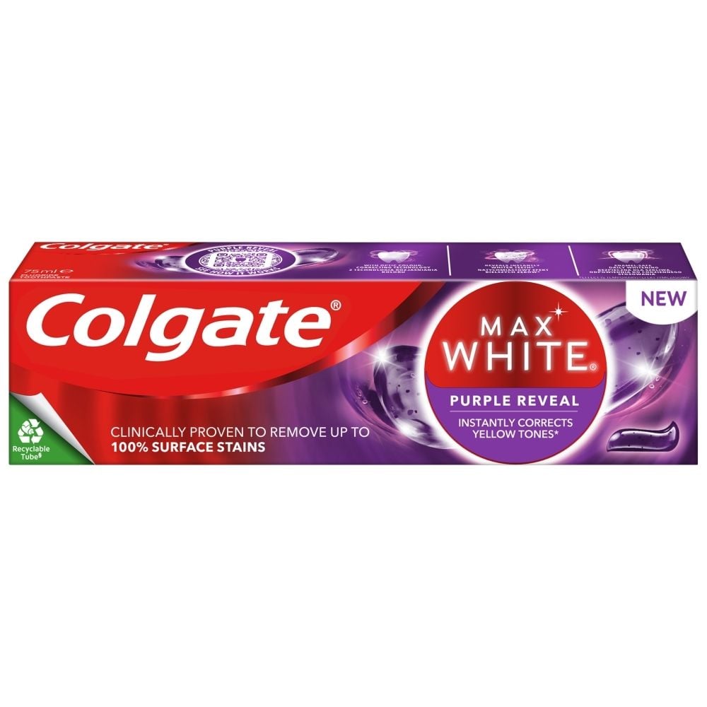 Pasta Do Z B W Colgate Max White Purple Reveal Ml Zakupy Online Z Dostaw Do Domu Carrefour Pl