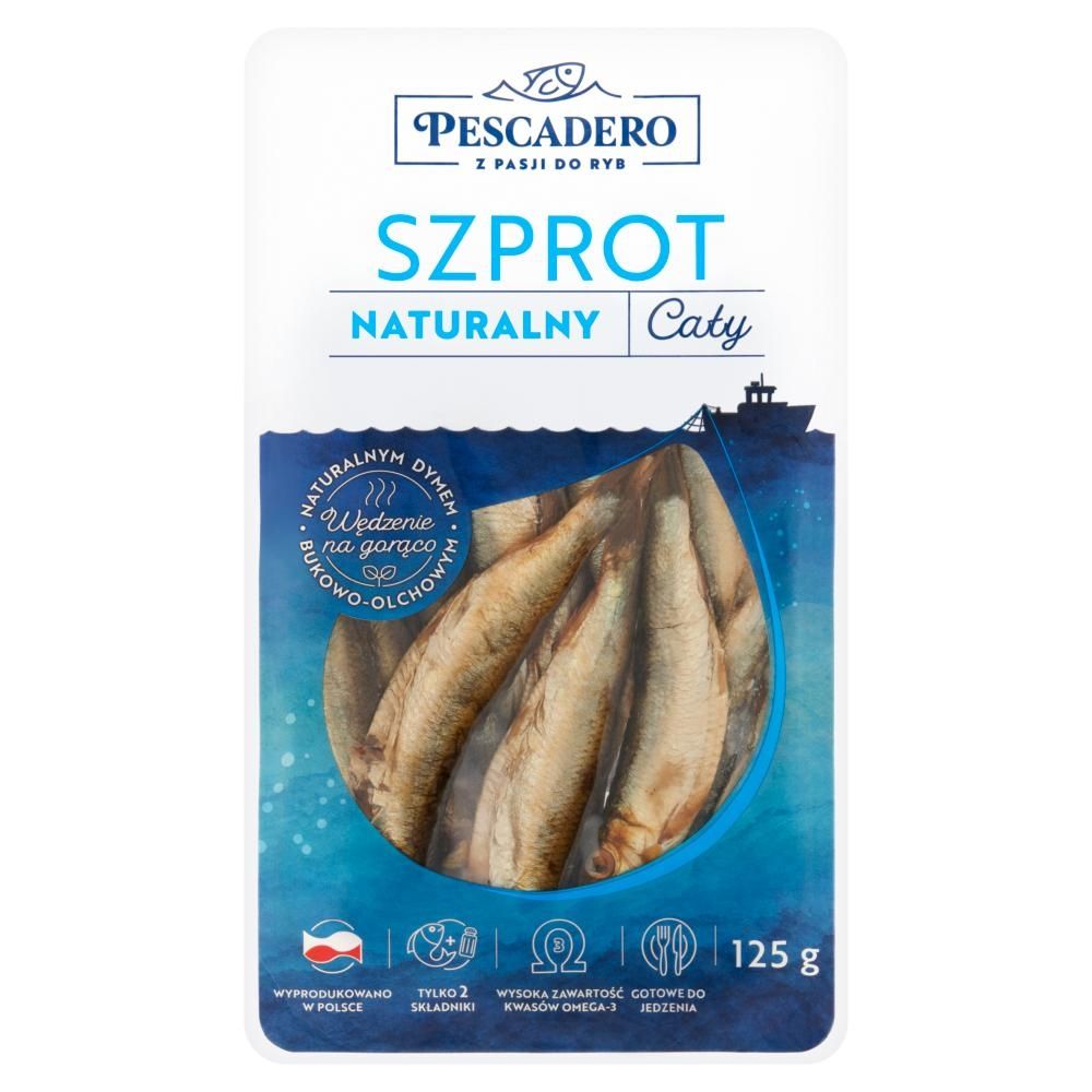 Pescadero Szprot naturalny cały 125 g