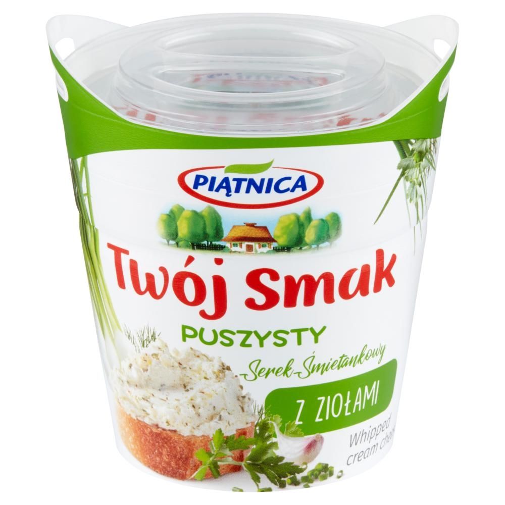 Piątnica Twój Smak Serek śmietankowy puszysty z ziołami 150 g