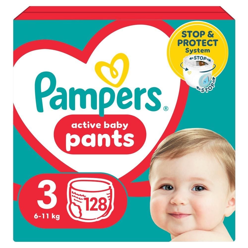 Pieluchomajtki Pampers Active Baby, rozmiar 3, pieluszki 128, 6kg-11kg