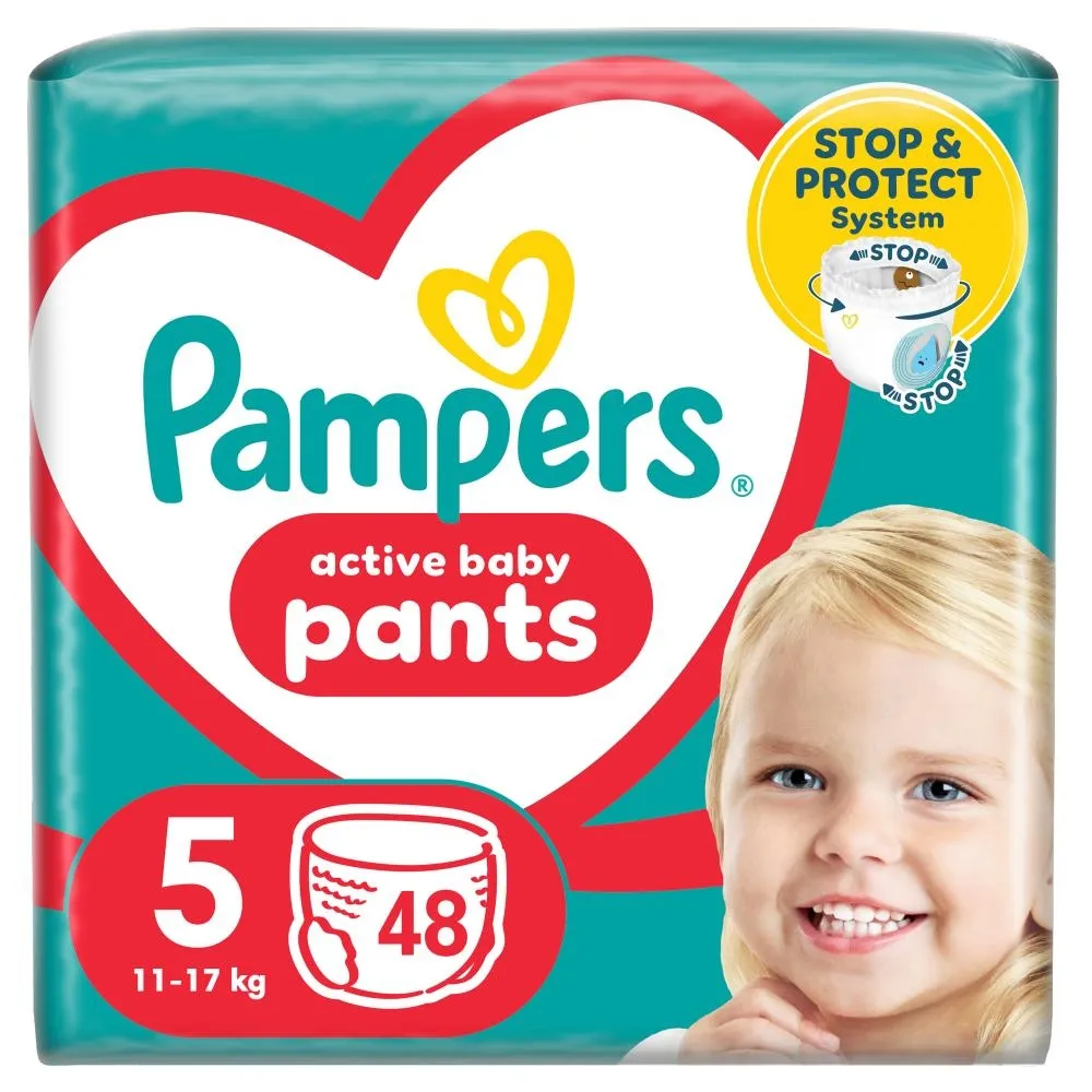 Pieluchomajtki Pampers Active Baby, rozmiar 5, pieluszki 48, 11kg-17kg