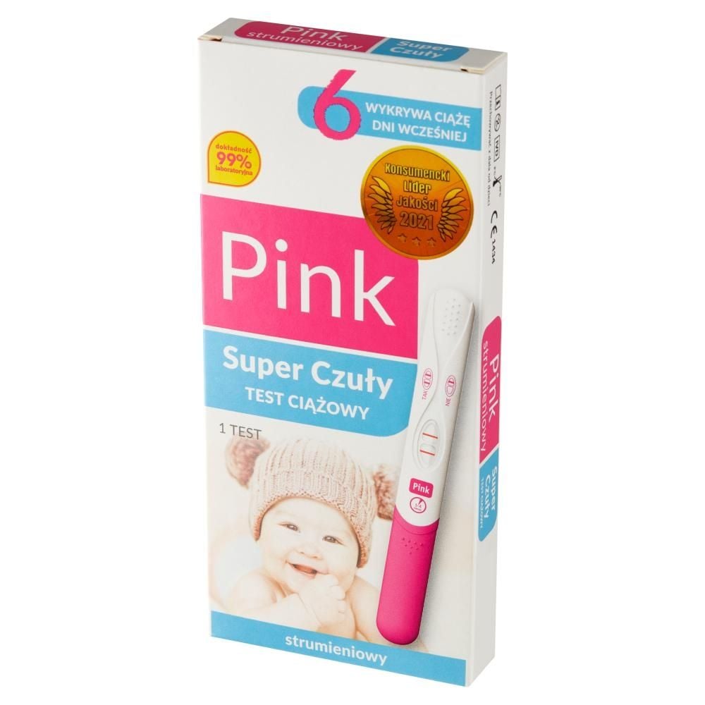 Pink Wyrób medyczny super czuły test ciążowy strumieniowy