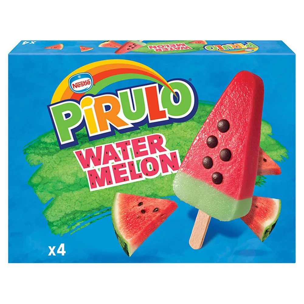 Pirulo Lody wodne o smaku arbuzowym i jabłkowym 292 ml (4 sztuki)