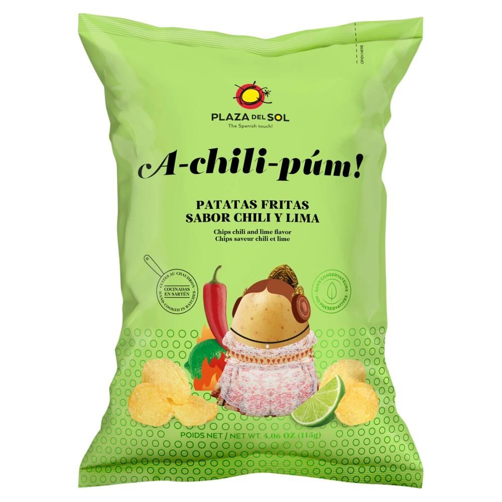 Plaza Del Sol Chipsy ziemniaczane o smaku chili i limonki 115 g