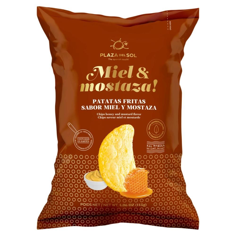 Plaza Del Sol Chipsy ziemniaczane o smaku miodu i musztardy 115 g