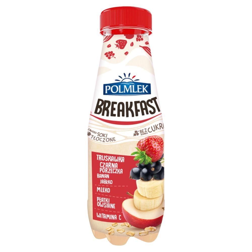 Polmlek Breakfast Jabłko-banan-truskawka-czarna porzeczka z płatkami owsianymi i mlekiem 300 ml