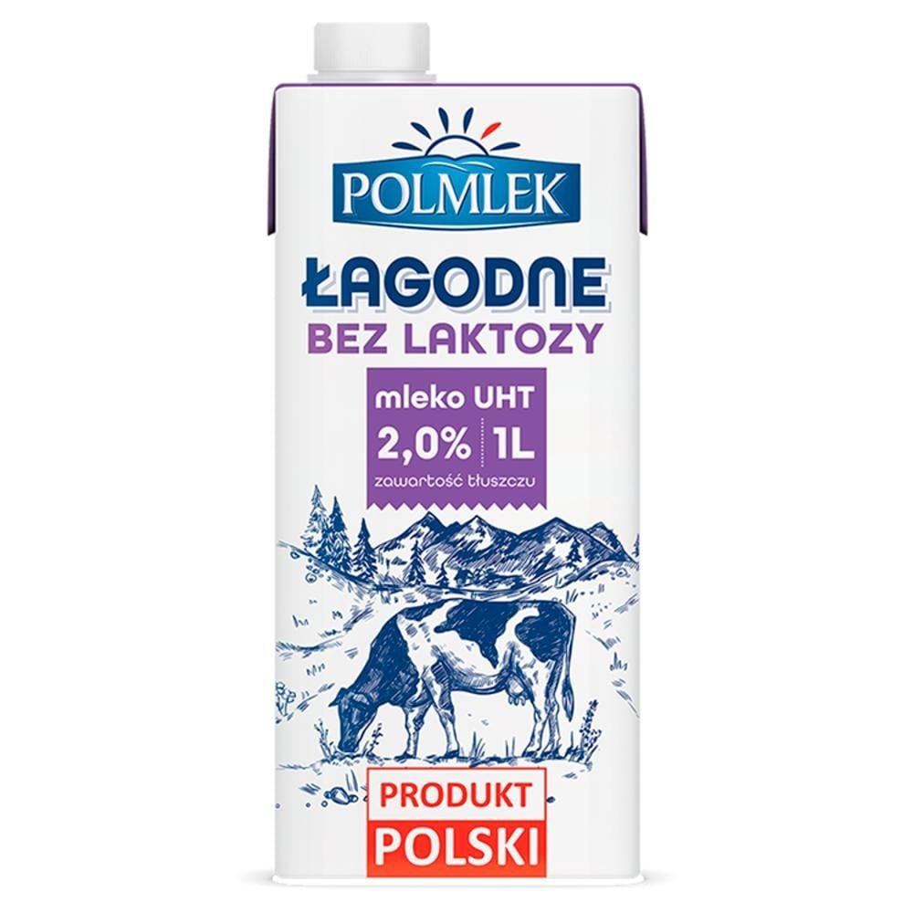 Polmlek Łagodne Mleko UHT bez laktozy 2% 1 l