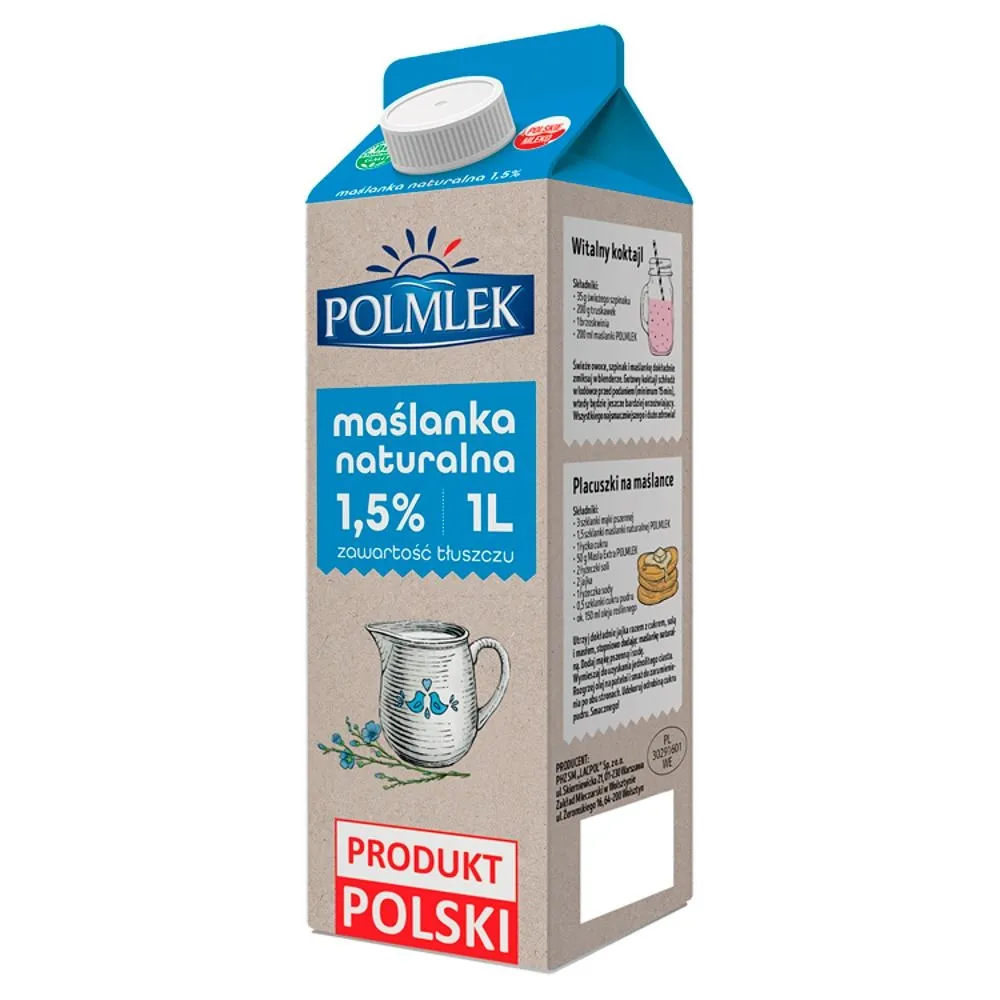 Polmlek Maślanka naturalna 1,5% 1 l