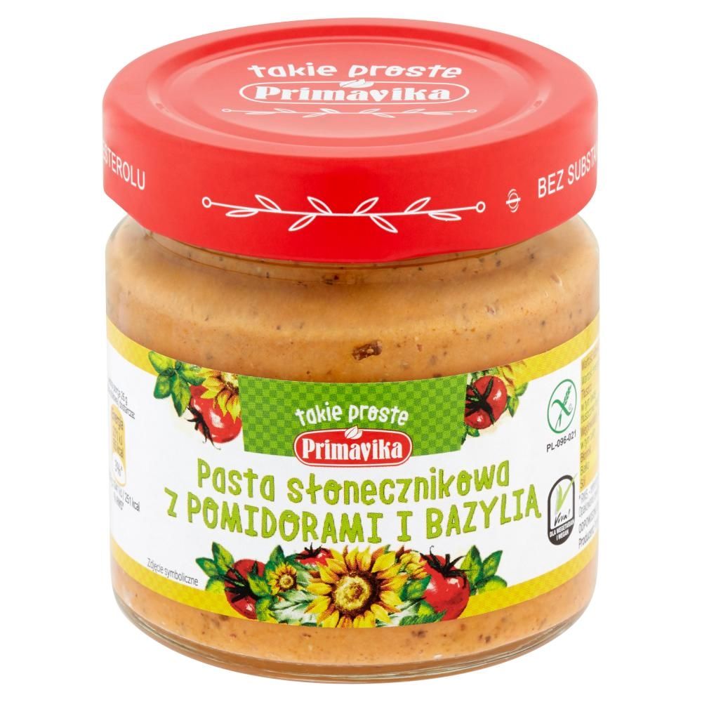 Primavika Pasta słonecznikowa z pomidorami i bazylią 160 g