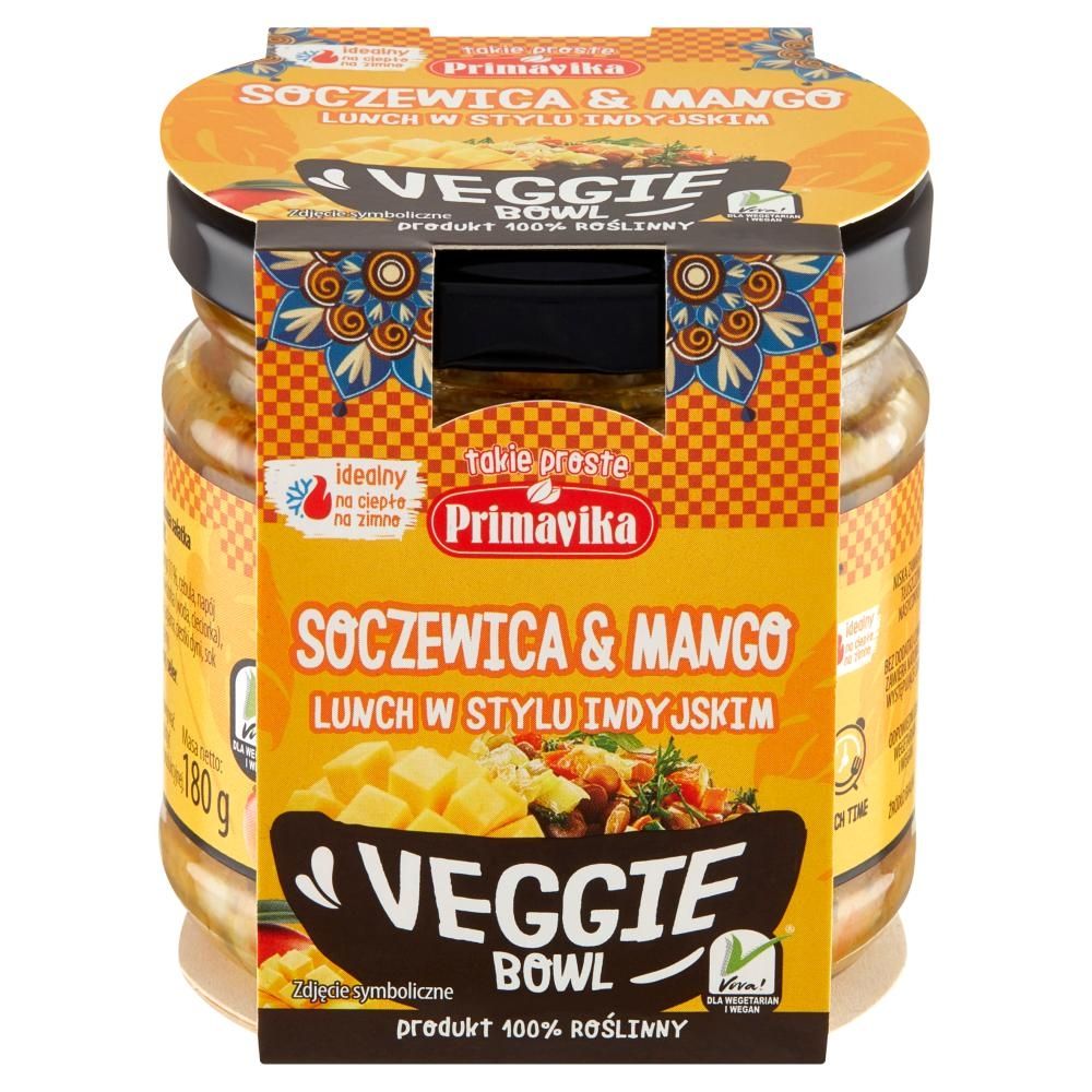 Primavika Veggie Bowl Lunch w stylu indyjskim soczewica & mango 180 g