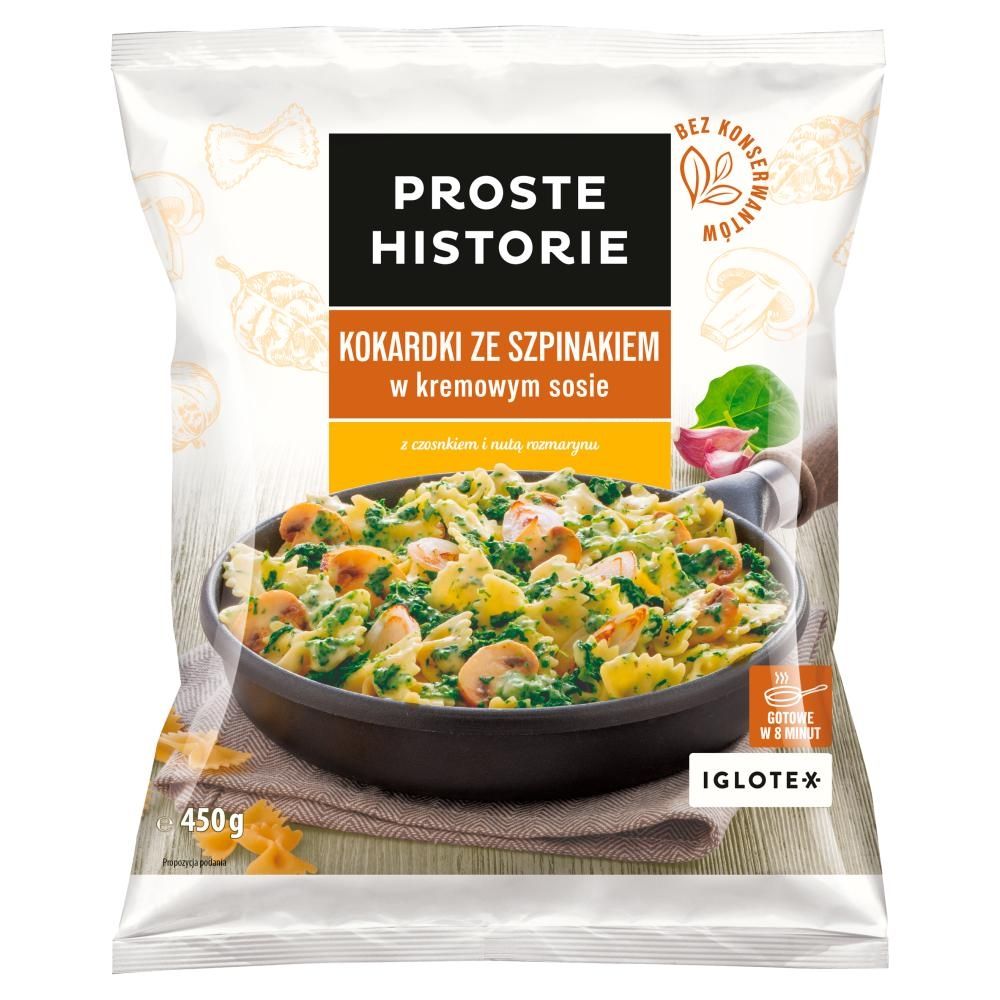 Proste Historie Kokardki ze szpinakiem w kremowym sosie 450 g