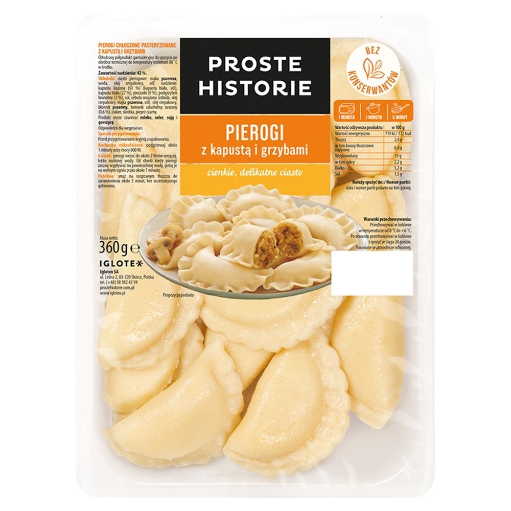 Proste Historie Pierogi z kapustą i grzybami 360 g