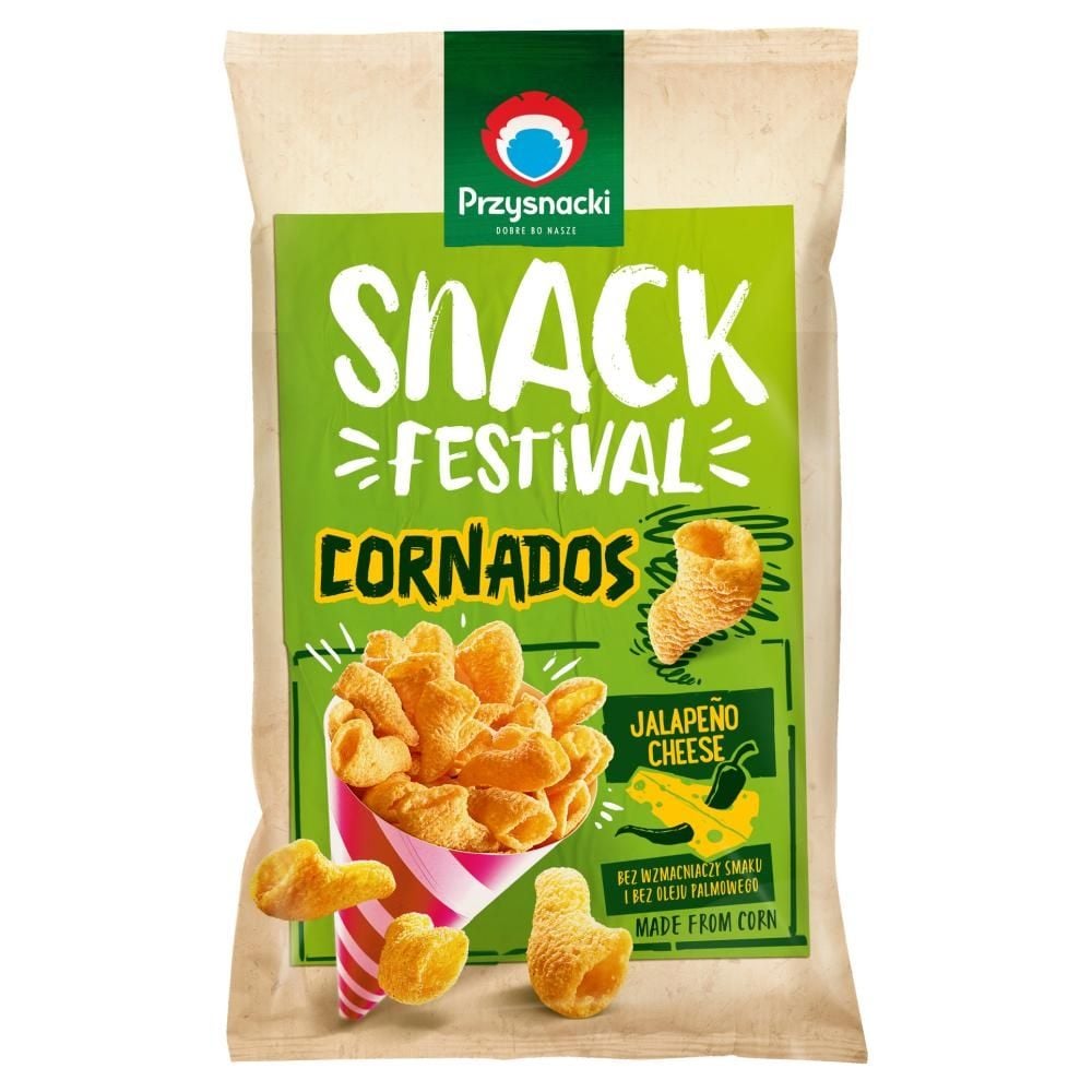 Przysnacki Snack Festival Przekąski kukurydziane o smaku serowym z jalapeno 110 g