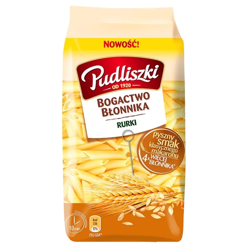 Pudliszki Bogactwo Błonnika Makaron rurki 500 g