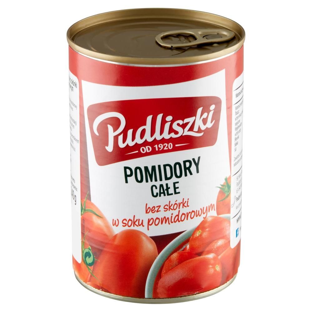 Pudliszki Pomidory całe bez skórki w soku pomidorowym 400 g