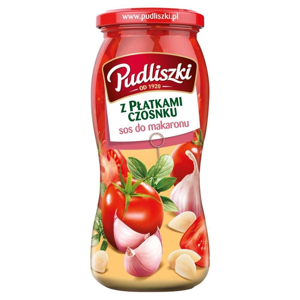 Pudliszki Sos do makaronu z płatkami czosnku 500 g