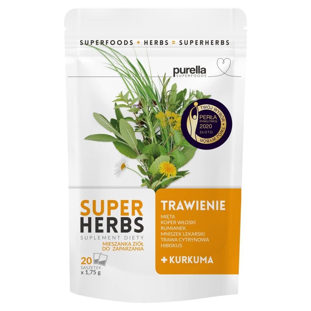 Purella Superfoods Superherbs Suplement diety trawienie 35 g (20 x 1,75 g)