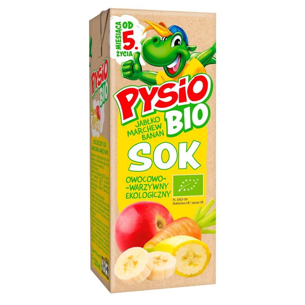 Pysio Bio Sok owocowo-warzywny ekologiczny jabłko marchew banan od 5. miesiąca życia 200 ml