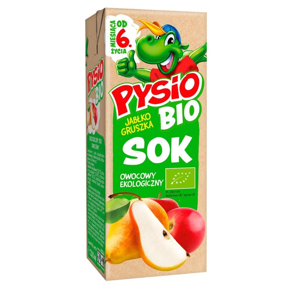 Pysio Bio Sok owocowy ekologiczny jabłko gruszka od 6. miesiąca życia 200 ml