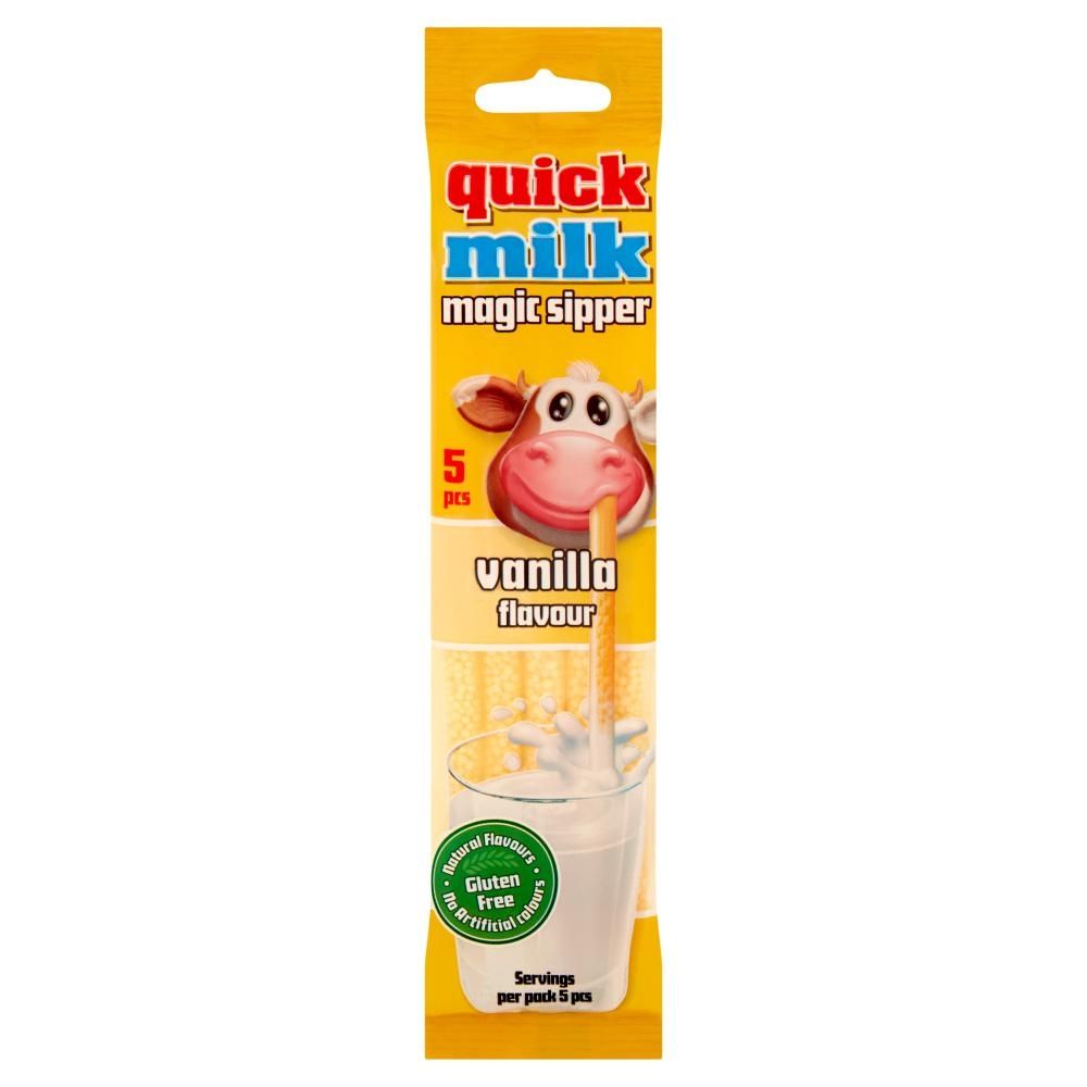 Quick Milk Magic Sipper Słomki smakowe do mleka o smaku waniliowym 30 g (5 x 6 g)