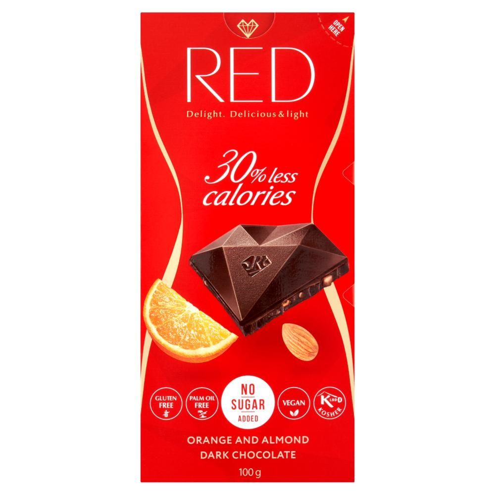 Red Delight Czekolada z migdałami i skórką z pomarańczy 100 g