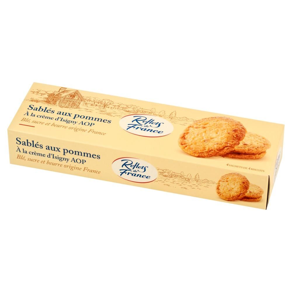 Reflets de France Ciastka maślane ze śmietaną i kostką jabłkową 150 g (4 x 4 sztuki)