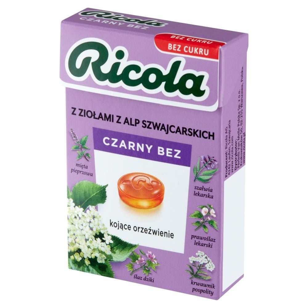 Ricola Szwajcarskie cukierki ziołowe czarny bez 27,5 g