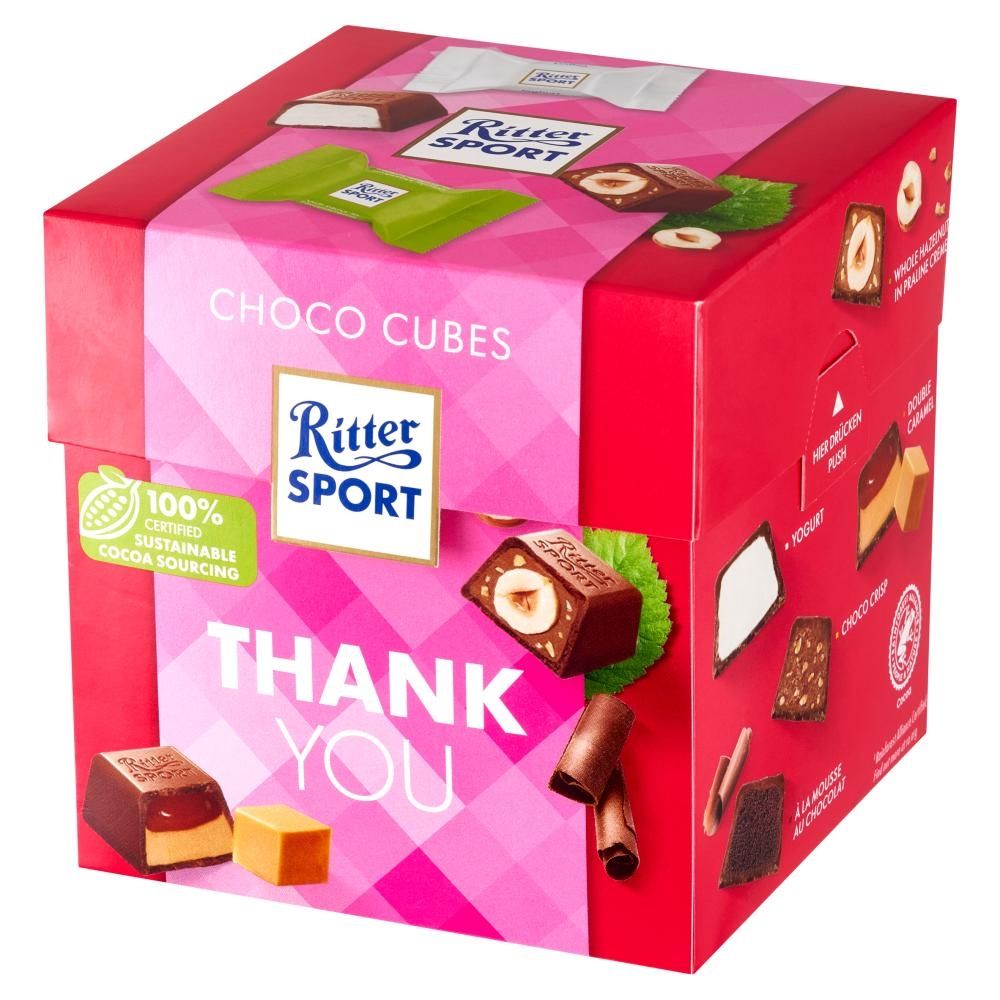 Ritter Sport Thank You Mieszanka czekoladek z czekolady mlecznej nadziewanych 176 g (22 sztuki)