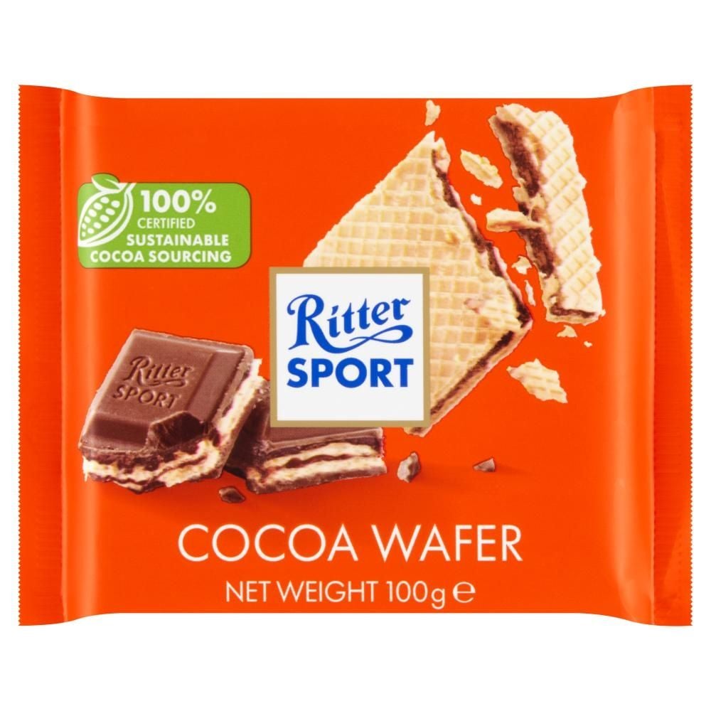 Ritter Sport Wafel przekładany kremem kakaowym i krem kakaowy z płatkami ryżowymi 100 g